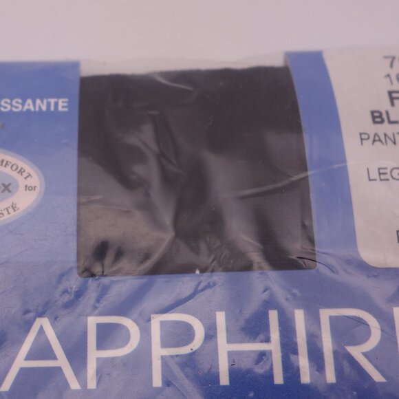 SAPPHIRE CONTROL TOP SANDALFOOT SIZE A (4'10-"5'4") BLACK PANTYHOSE 7001L - Picture 5 of 12